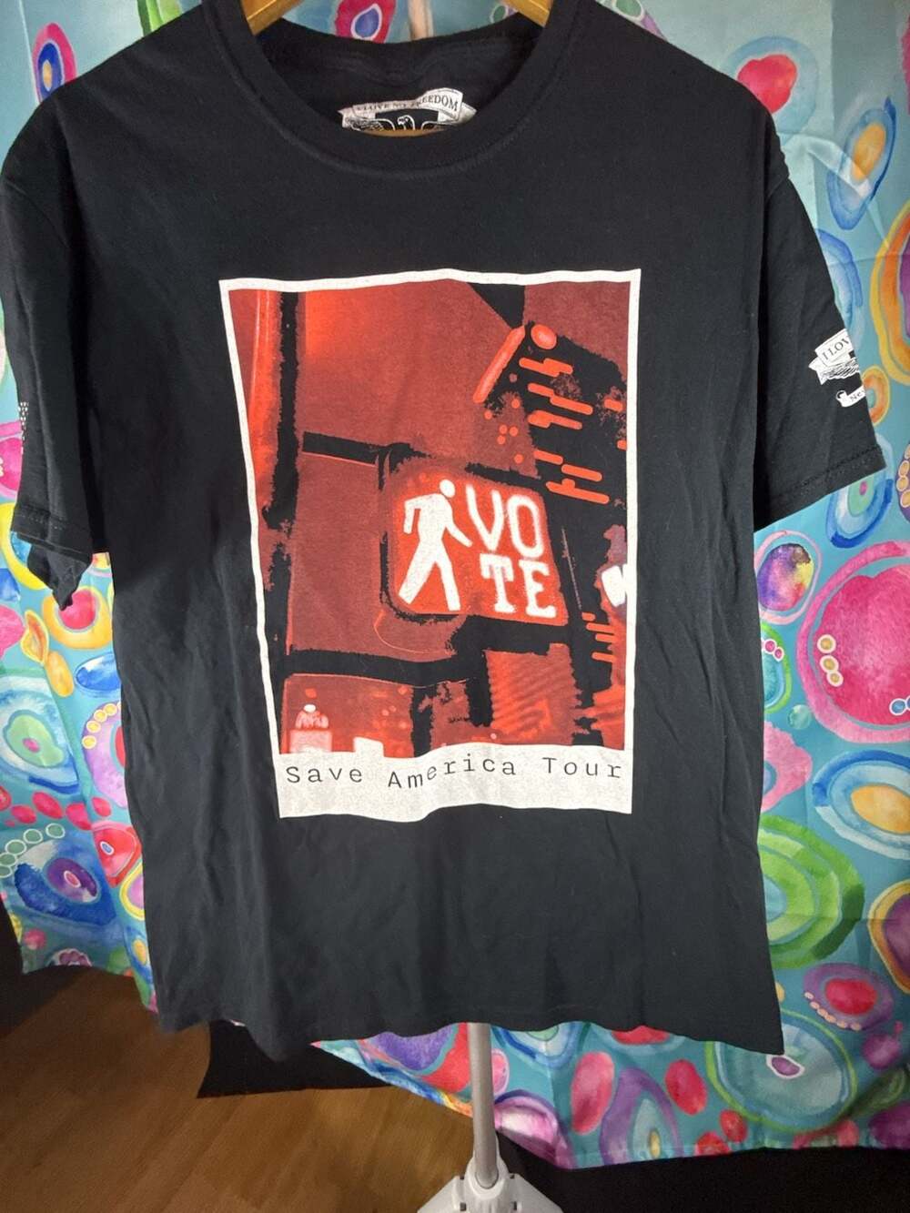 I Love My Freedom Save America Tour Black Graphic T-Shirt Go Vote